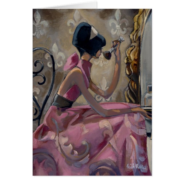 Trish Biddle pudrar rosa fåfänga Hälsningskort (Framsidan)