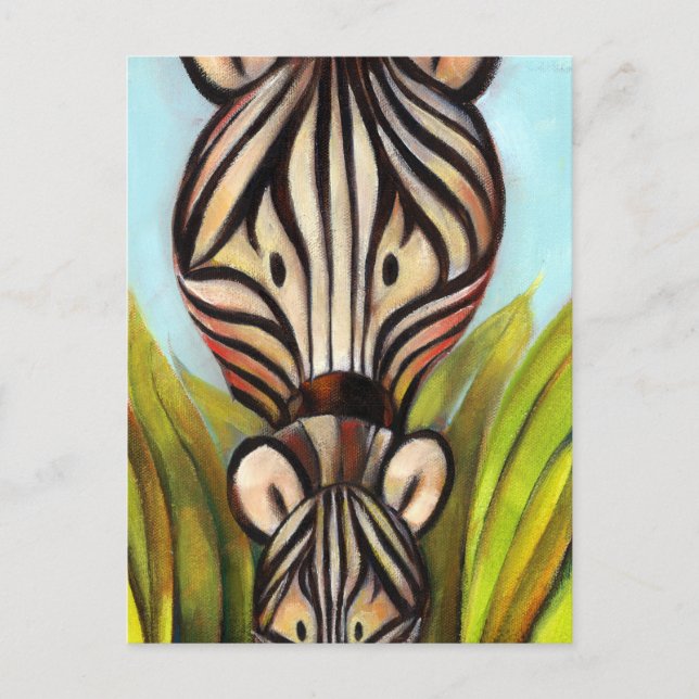 Trish Biddle Safari Zebra Vykort (Framsida)