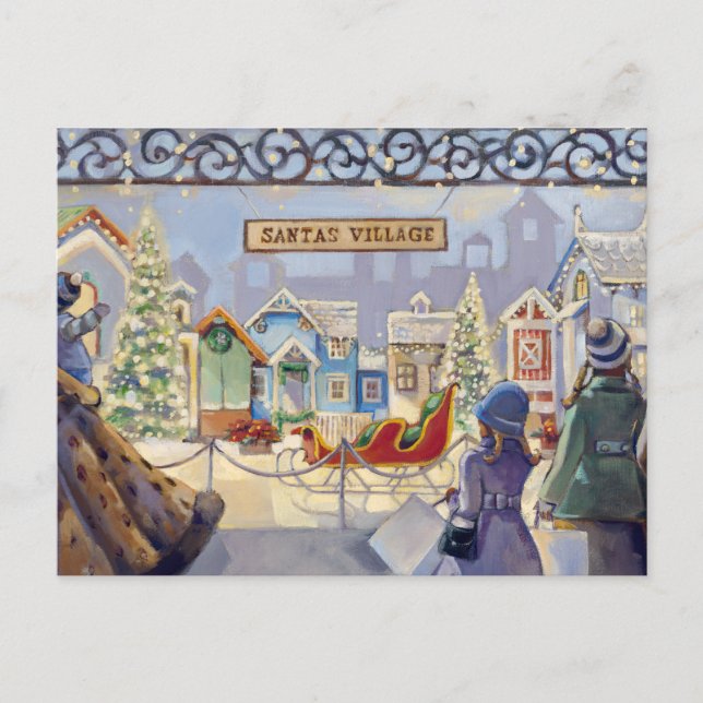 Trish Biddle Santa's Villiage Helg Vykort (Framsida)