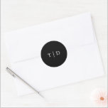 Trisha Black and White Modern Bröllop Runt Klistermärke<br><div class="desc">Moderna bröllopsmärken med en ren design med ditt monogram i ett serif-teckensnitt.</div>