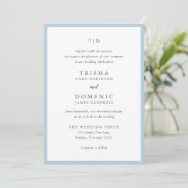 Trisha Powder Blue Modern Bröllop Inbjudningar