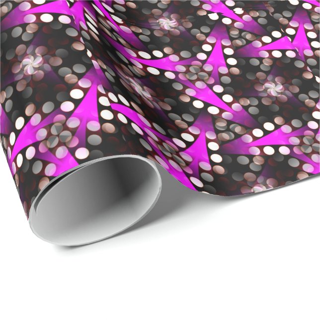 TriShapa Black Rosa Wrapping Papper Presentpapper (Rullad Hörn)