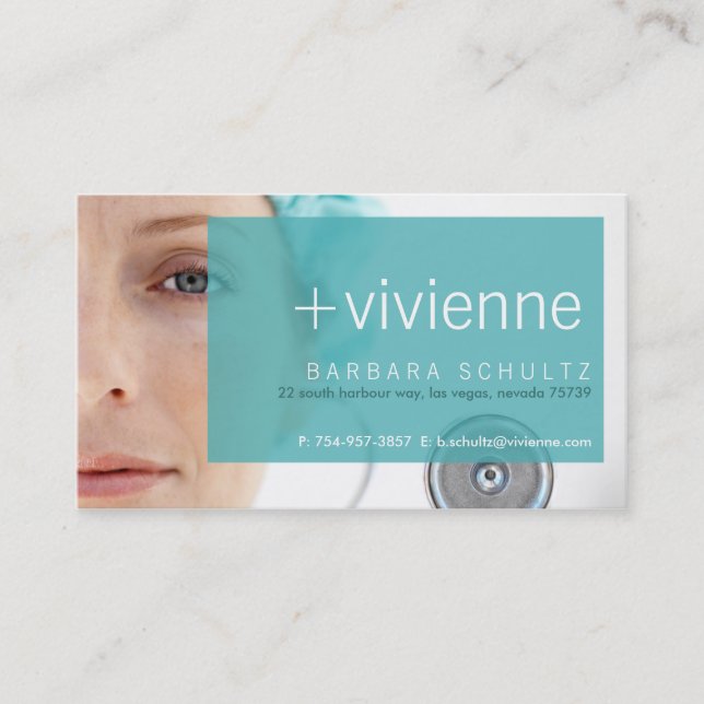 Trishs Ansikte [blå] Affärskort Visitkort (Framsida)