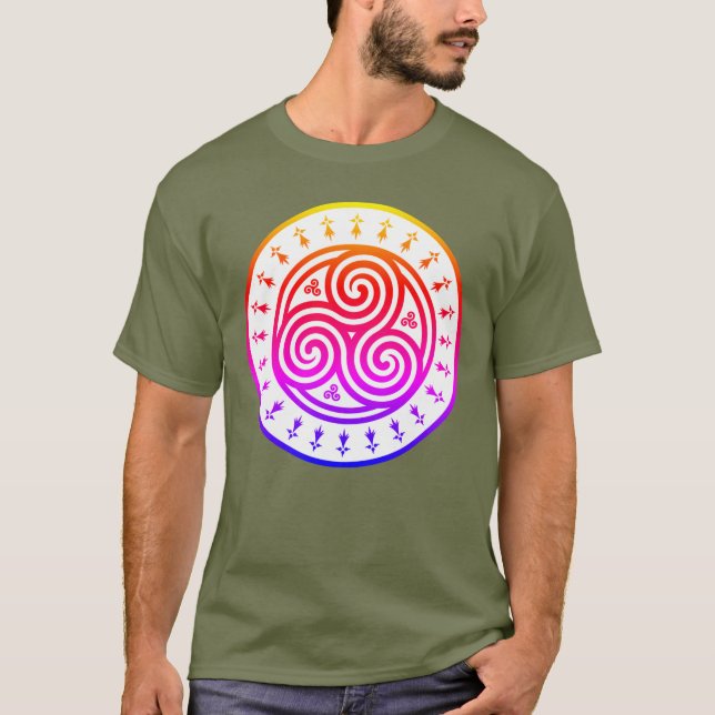 Triskele Breizh - Rainbow T Shirt (Framsida)