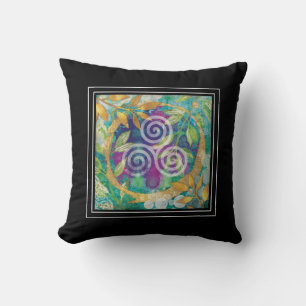 Triskele Celtic Watercolor Bohemian Yoga Kudde
