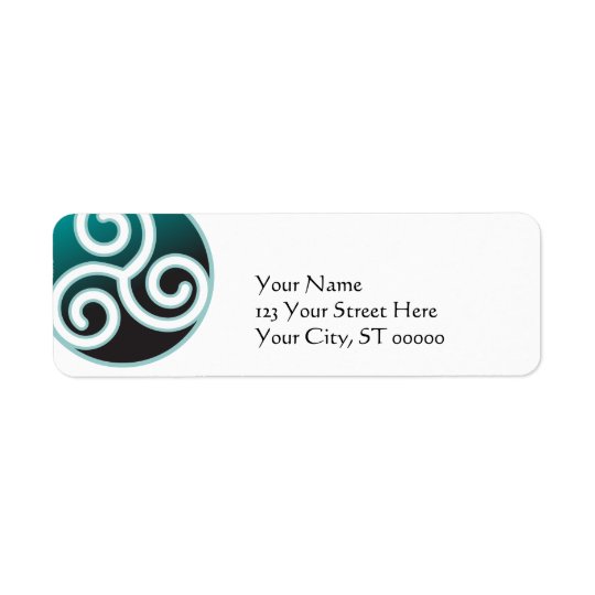 Triskele Celticspiral Returadress Etikett