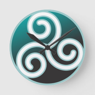 Triskele Celticspiral Rund Klocka