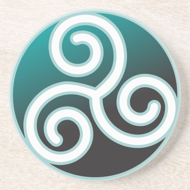 Triskele Celticspiral Underlägg Sandsten (Framsidan)