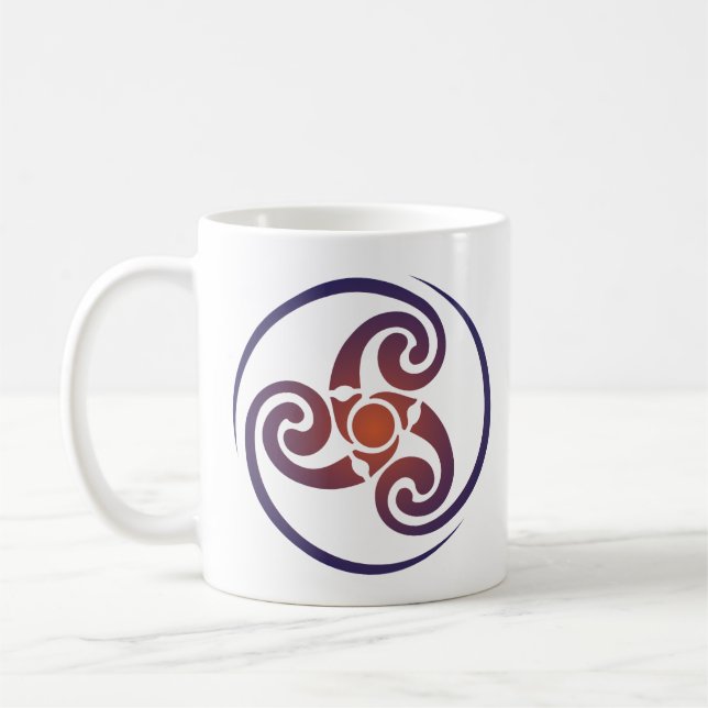 Triskele, Triple Spiral, Triskelion Symbol Celtic Kaffemugg (Vänster)
