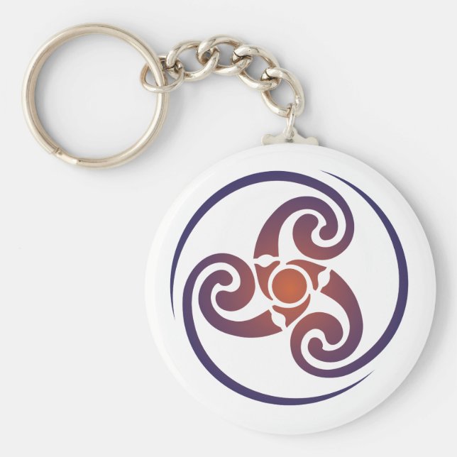 Triskele, Triple Spiral, Triskelion Symbol Celtic Nyckelring (Framsidan)
