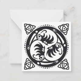 Triskelion Celtic Knot Mandala Design Black Anteckningskort