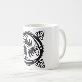 Triskelion Celtic Knot Mandala Design Black Kaffemugg