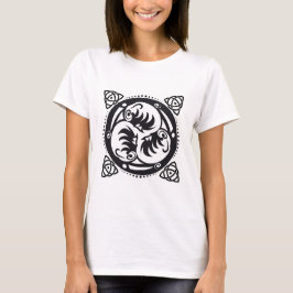 Triskelion Celtic Knot Mandala Design Black T Shirt