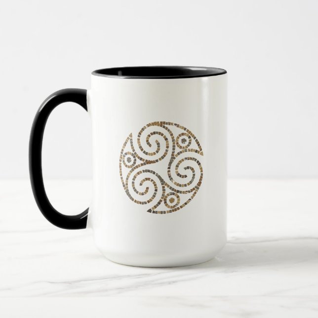 Triskelion Celtic - Triple spiral symbol - Mosaic Mugg (Vänster)