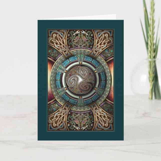 Triskelion Mandala-hälsningskort Kort (Framsida)