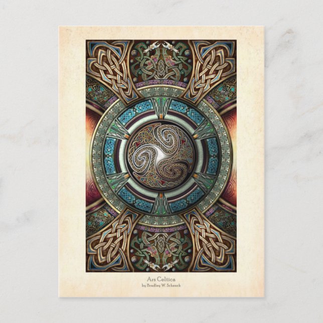 Triskelion Mandala Postcard Vykort (Framsida)