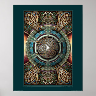Triskelion Mandala poster (16 x 20 tum)