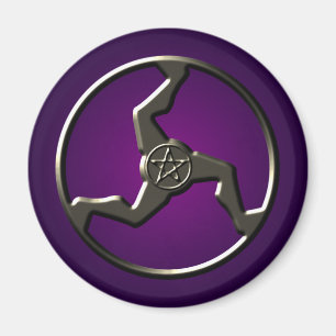 Triskelion Pentagram Symbols Lila Magnet