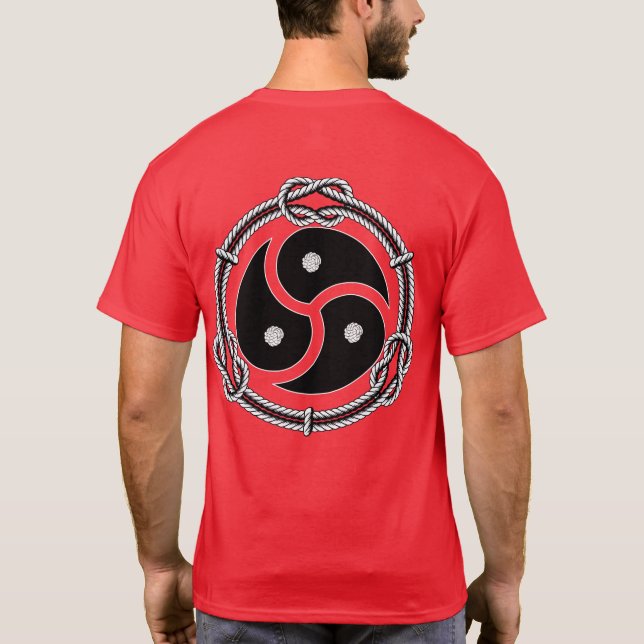Triskelion Symbol med Rope Gräns T Shirt (Baksida)