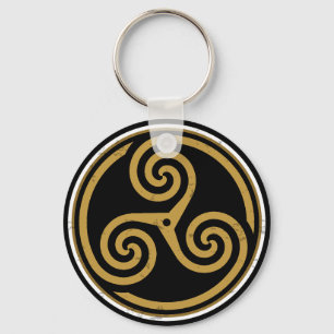 TRISKELION TRIPLE CELTIC SPIRAL NYCKELRING