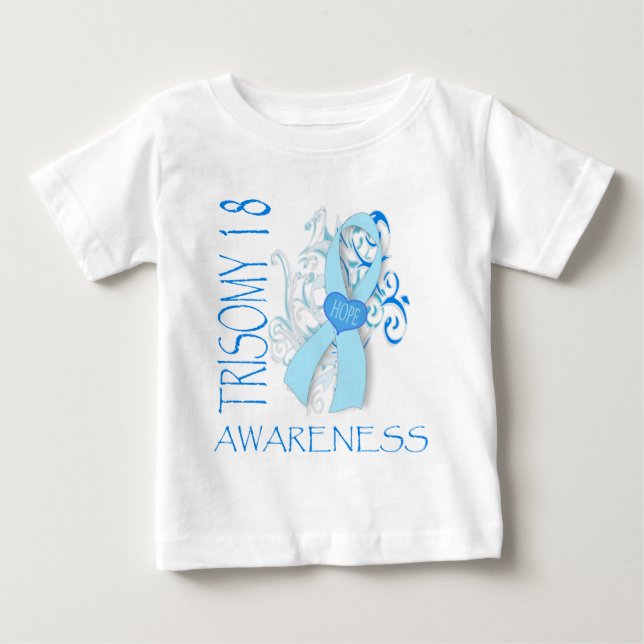 TRISOMY 18, MEDVETENHET FÖR TRISOMY 18 T SHIRT (Framsida)