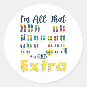 Trisomy 21 Xy Extra Chromosome Boy World Down Synd Runt Klistermärke