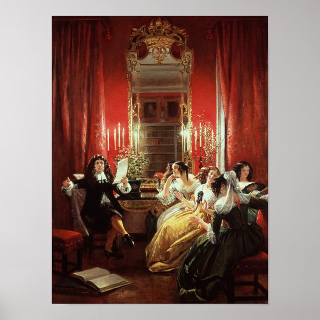 Trissotin Läser sitt Sonnet Poster (Framsidan)