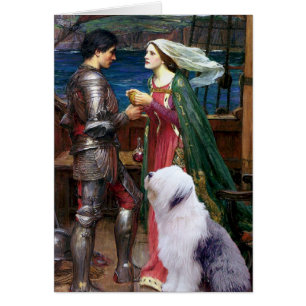 Tristam och Isolde-Old English Sheepdog 1 Hälsningskort