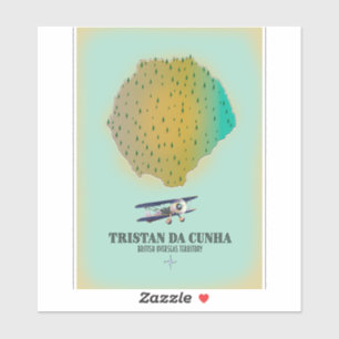 Tristan da Cunha British Overseas Territory karta Klistermärken