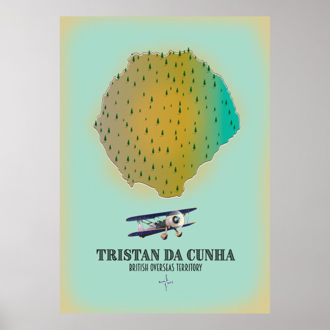 Tristan da Cunha British Overseas Territory karta Poster (Framsidan)