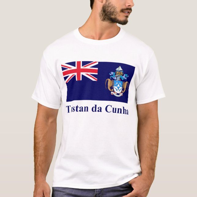 Tristan da Cunha flagga med namn T Shirt (Framsida)