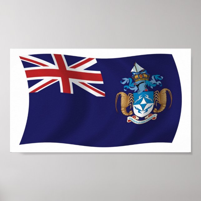 Tristan Da Cunha-Flagga Poster utskrift (Framsidan)