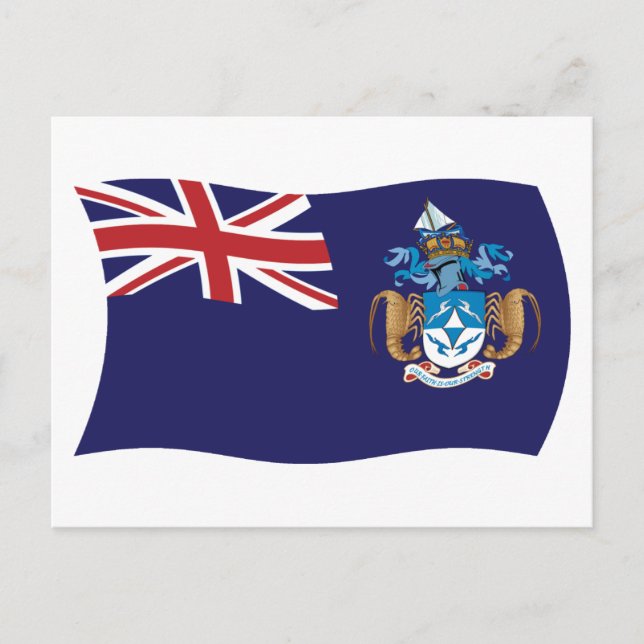 Tristan Da Cunha Flagga Postkort Vykort (Framsida)