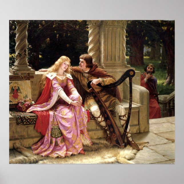 Tristan & Iseult av Edmund Leighton 1902 Poster (Framsidan)
