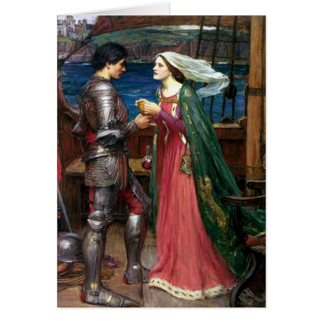 Tristan och Isolde av John William Waterhouse Hälsningskort (Framsidan)