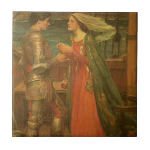 Tristan och Isolde av John William Waterhouse Kakelplatta