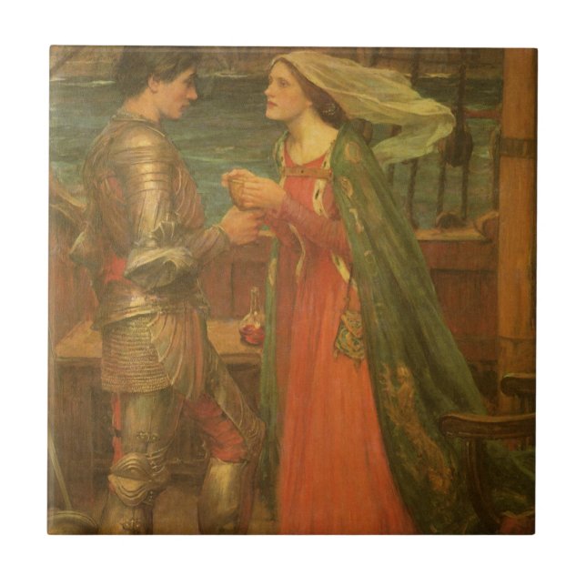 Tristan och Isolde av John William Waterhouse Kakelplatta (Framsidan)