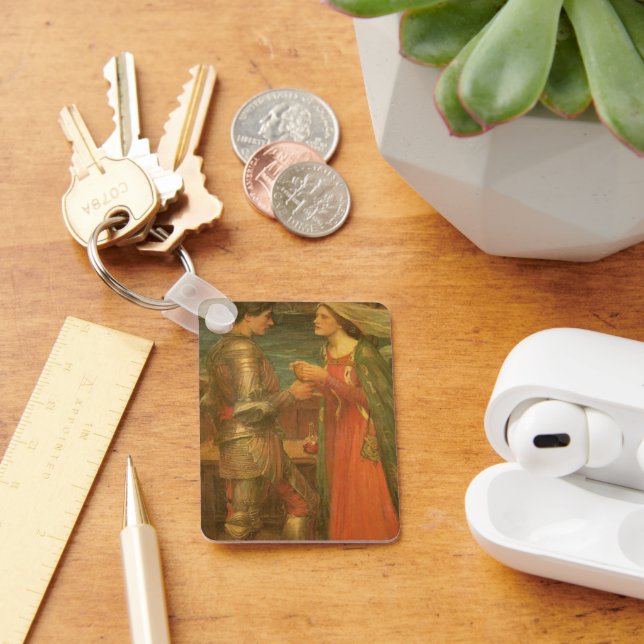 Tristan och Isolde av John William Waterhouse Nyckelring (Skrivbord)
