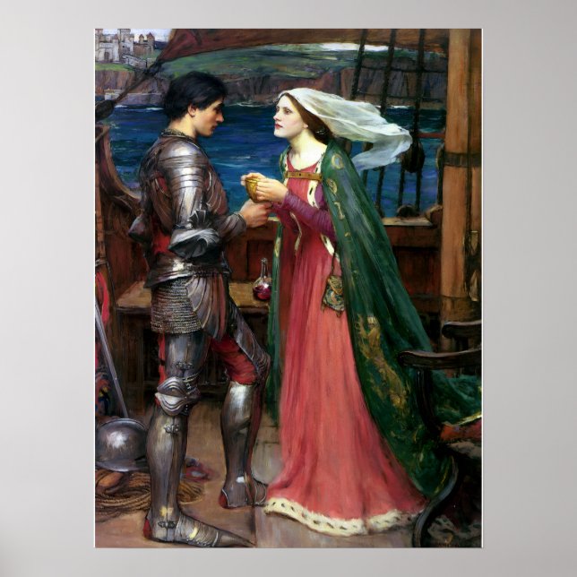 Tristan och Isolde av John William Waterhouse Poster (Framsidan)