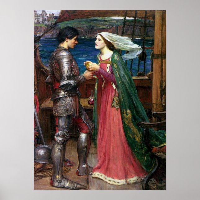 Tristan och Isolde av John William Waterhouse Poster (Framsidan)