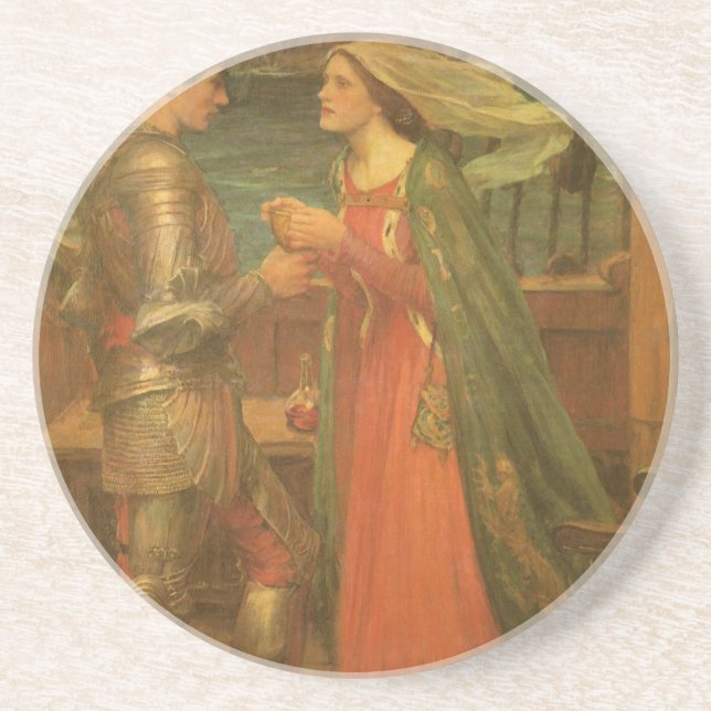 Tristan och Isolde av John William Waterhouse Underlägg Sandsten (Framsidan)