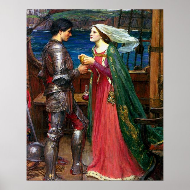Tristan och Isolde, c. 1916 av John Waterhouse Poster (Framsidan)
