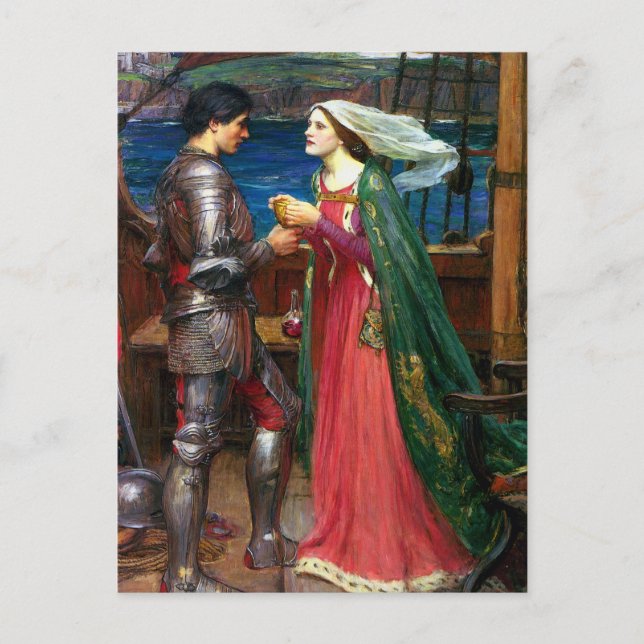 Tristan och Isolde, c. 1916 av John Waterhouse Vykort (Framsida)