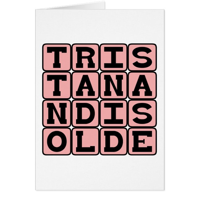 Tristan och Isolde, medeltida romantisk legend Hälsningskort (Framsidan)