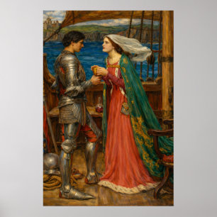Tristran och Isolde av John William Waterhouse Poster