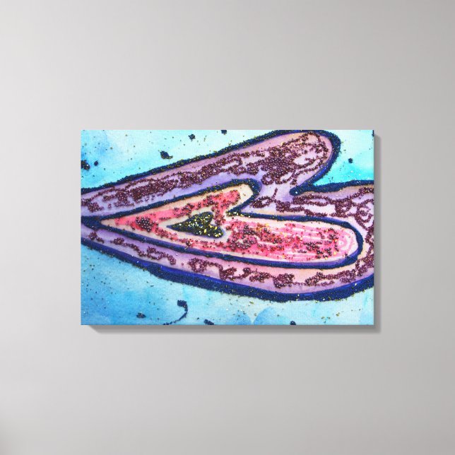 Trith Glitter Hearts Wrapped Canvas Art Skriv ut (Framsida)
