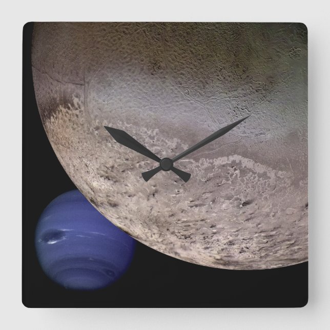 Triton med Neptune Fyrkantig Klocka (Framsida)