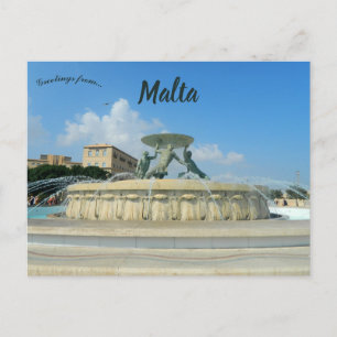 Tritons fontän i Valletta Malta Vykort