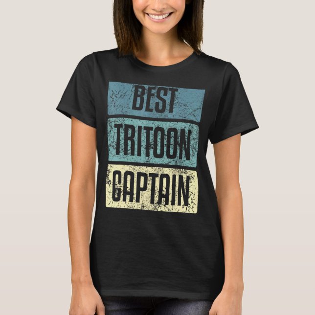 Tritoon Bästa Kapten Båt Citat T Shirt (Framsida)