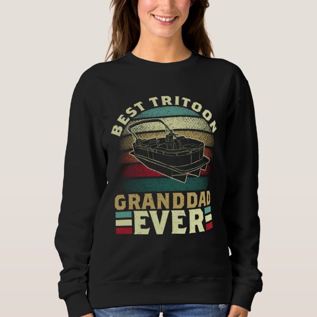 Tritoon Best Tritoon Grandad Ever For Boat Captain T Shirt (Framsida)